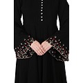 Fashionable Umbrella abaya with embroidery work - Black